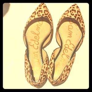 Size 6, Sam Edelman Cow Hair Leopard print Flats.